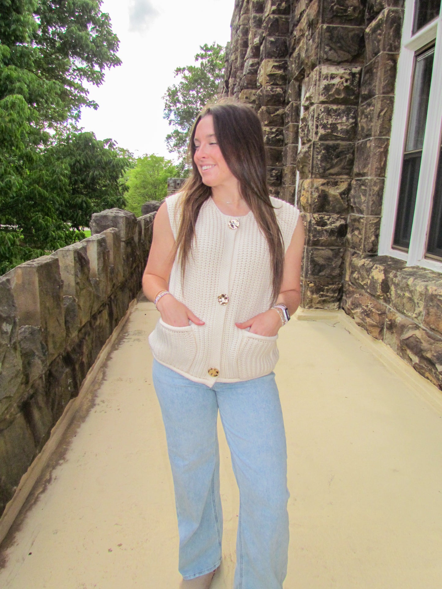 Cloudy Charm Sweater Vest
