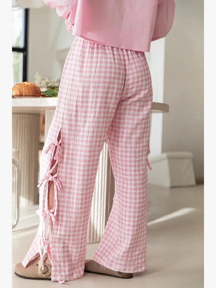 Checkered Charm Bow Pants