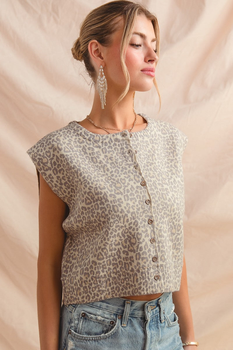 Vintage Leopard Print Top