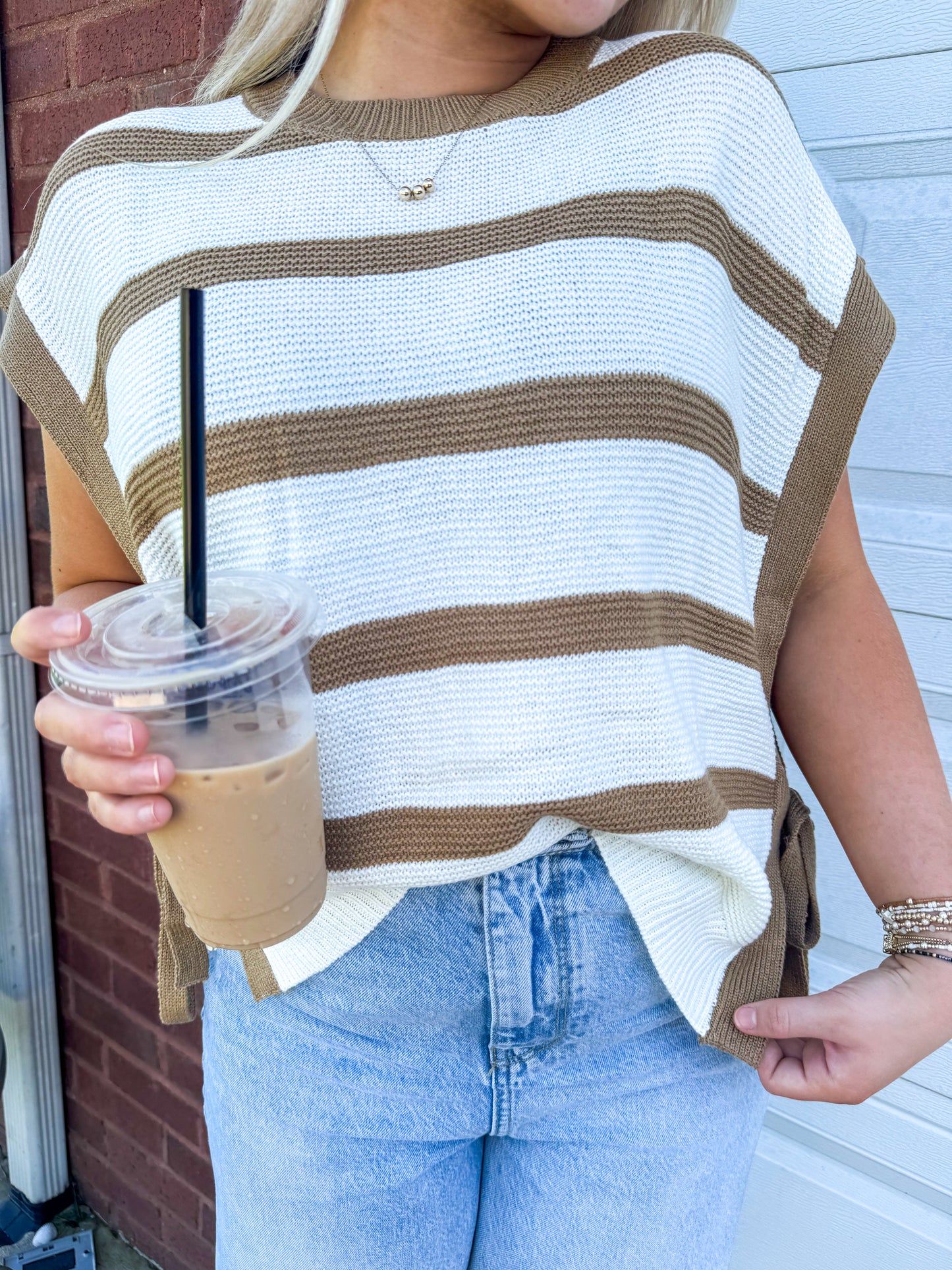 Stripe Me Down Open Side Top