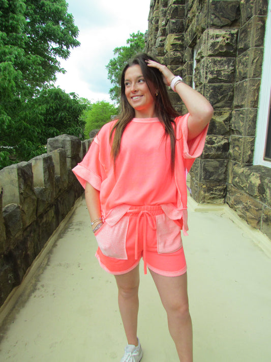Neon Switch Shorts- Pink