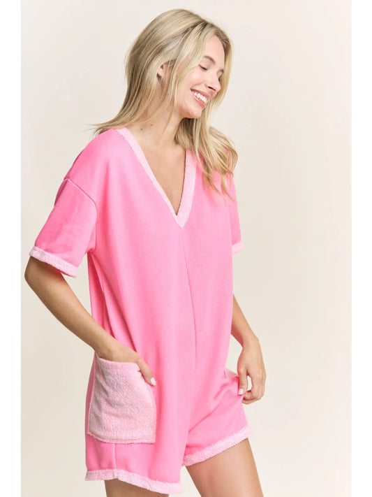 Perfectly Pink Short Sleeve Romper