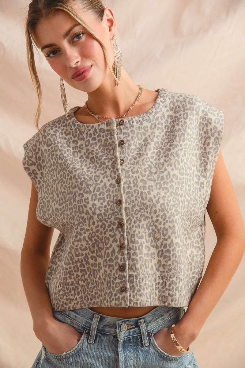 Vintage Leopard Print Top
