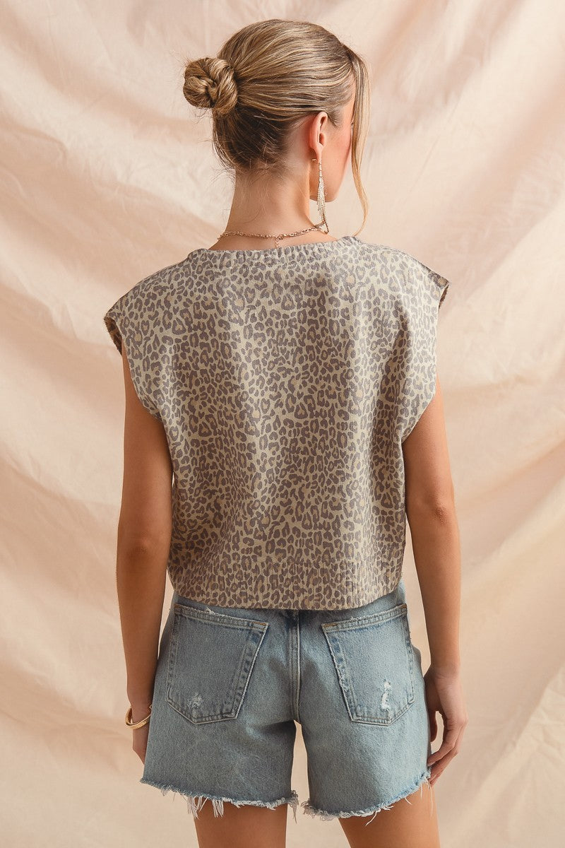Vintage Leopard Print Top